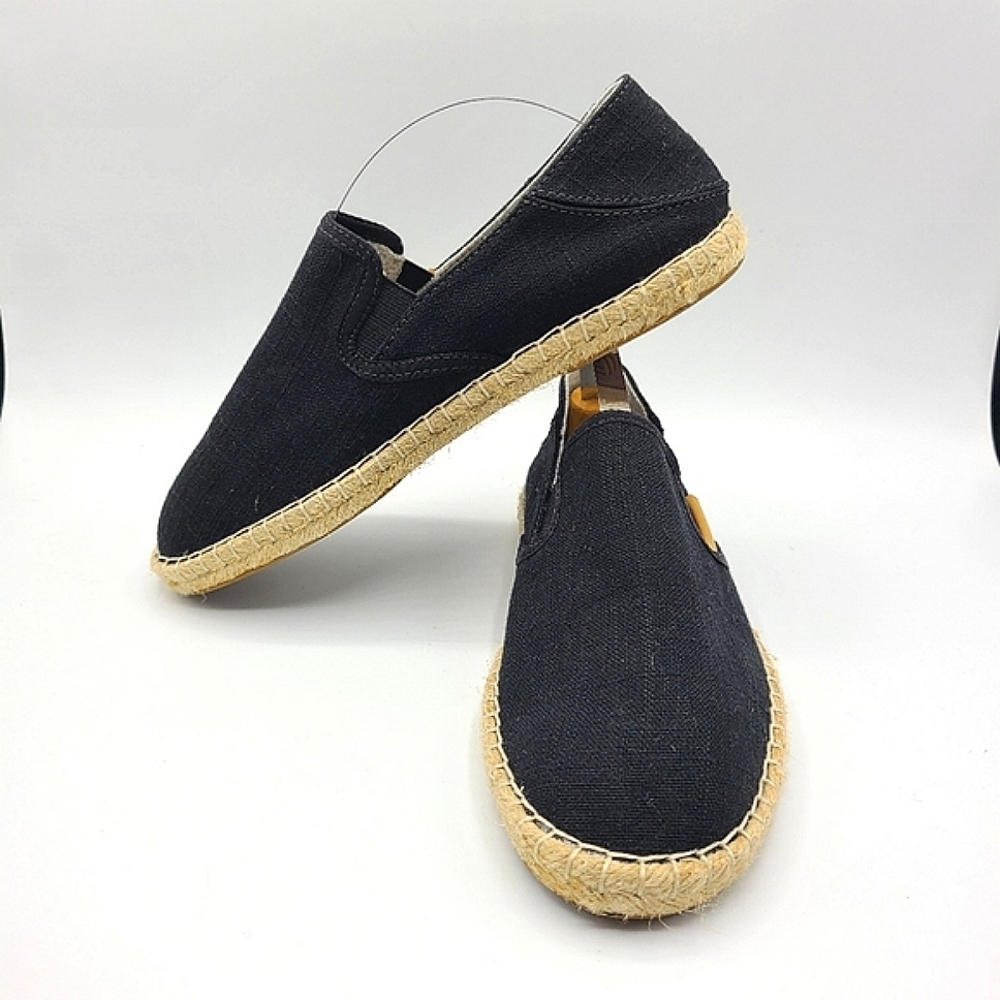 OluKai Kaula Pa'a Kapa Black Slip on Shoes Espadrilles Sz 6.5 Collapsible heels